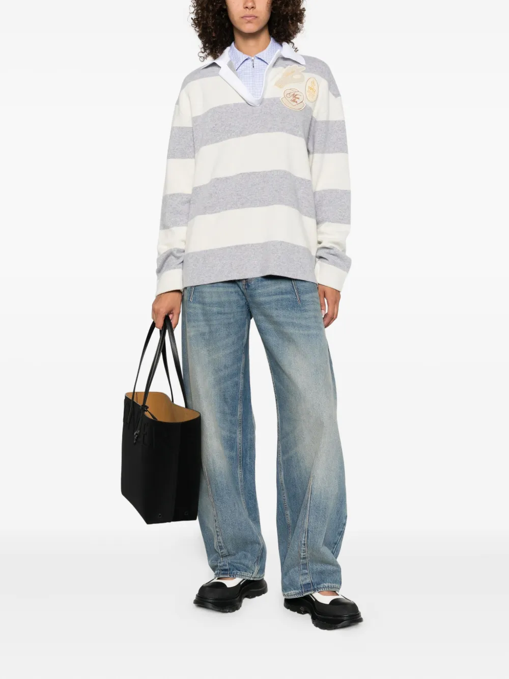Moncler striped sweatshirt Grijs