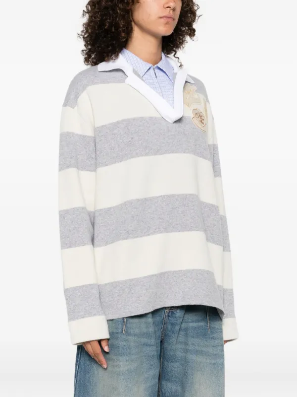MONCLER グレー ストライプ スウェット Moncler ストライプ スウェットシャツ | グレー | FARFETCH JP