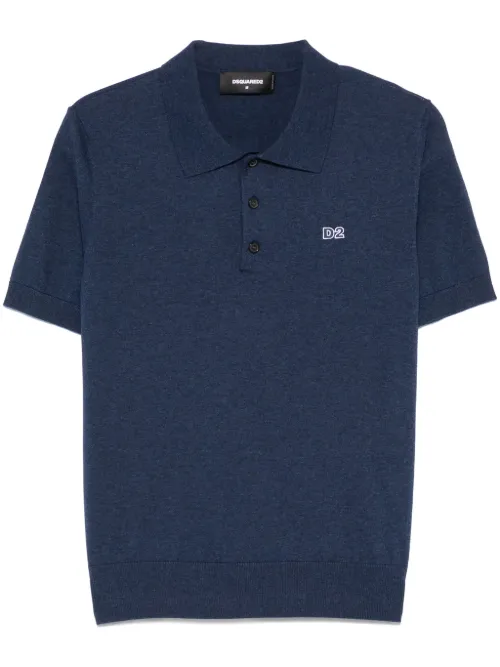 DSQUARED2 polo à patch logo - Bleu - DSQUARED2 - Modalova
