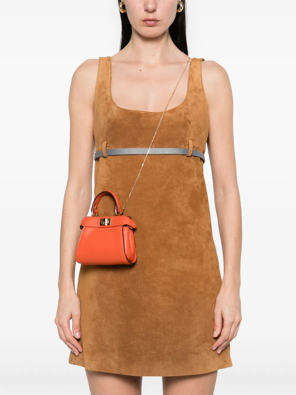 FENDI Peekaboo mini-schoudertas - Oranje