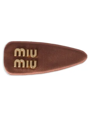 miu miu ブラウン ヘアピン Miu Miu Satin Hair Clip | Brown | FARFETCH