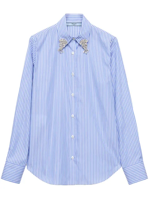 Prada embroidered stripe shirt