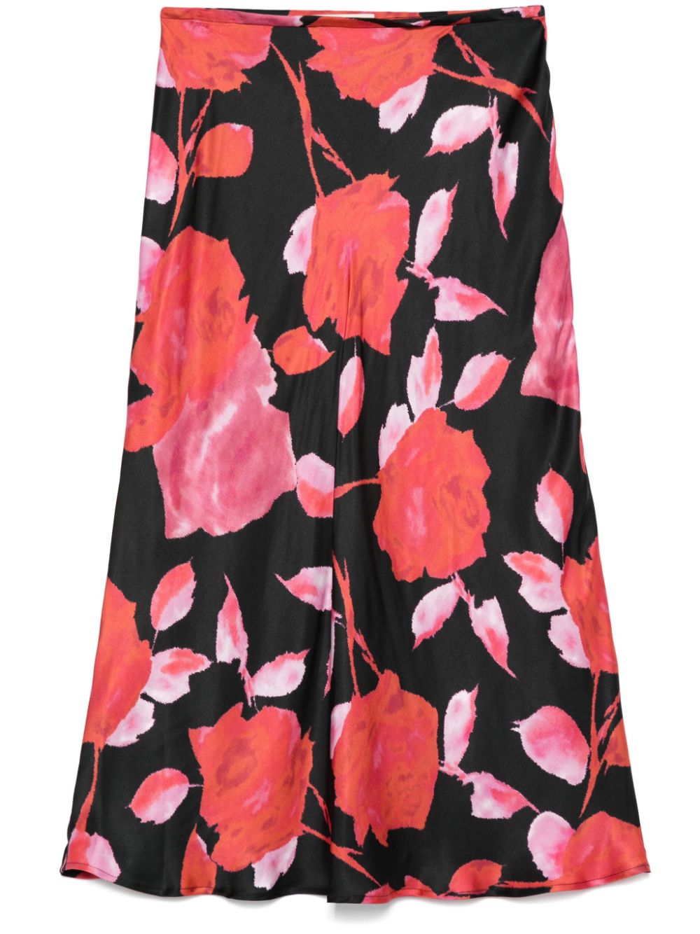 floral-print midi skirt