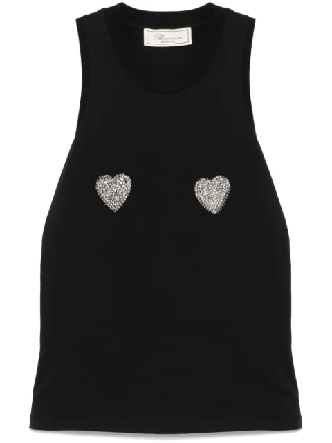 Blumarine rhinestone-heart tank top