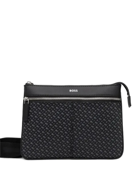 BOSS Zair logo-pattern messenger bag