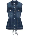 Mônot sleeveless denim mini dress - Blue