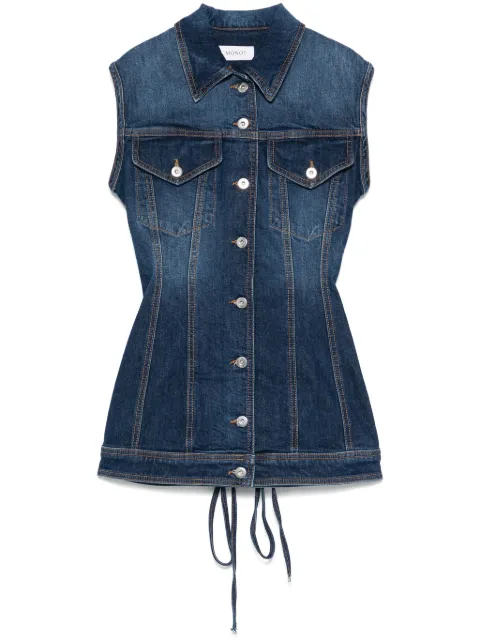 Mônot vestido de mezclilla sin mangas midi
