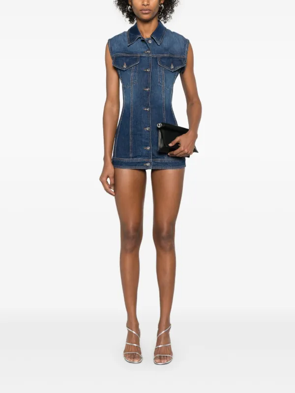 ワンピース DENIM SLEEVELESS MINI DRESS Mônot Sleeveless Denim Mini Dress | Blue | FARFETCH
