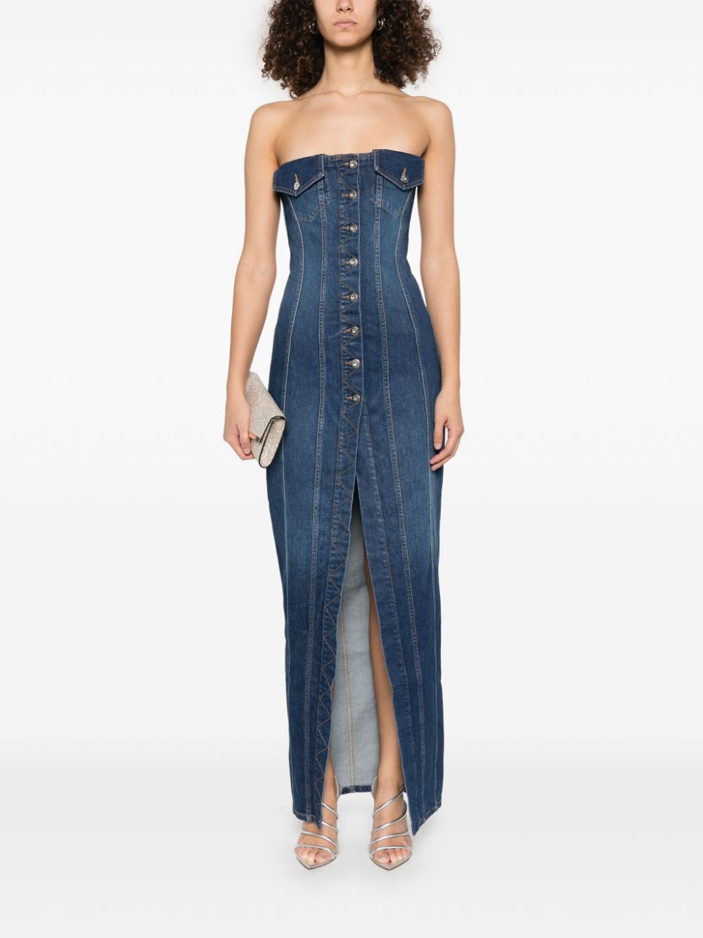 Mônot denim maxi dress - Blauw