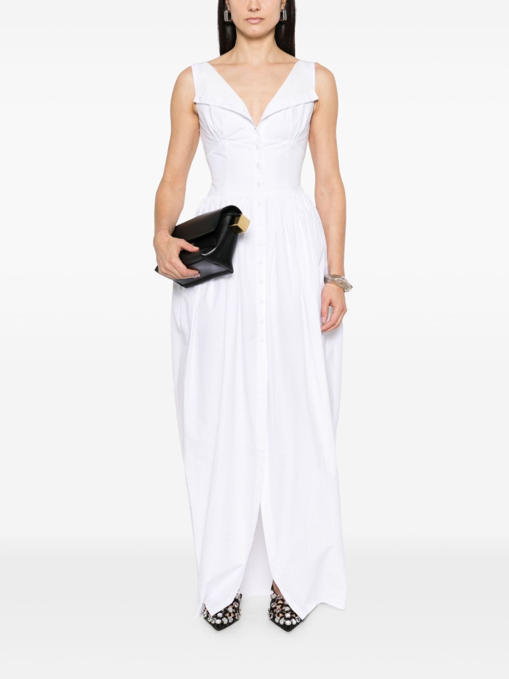 Mônot sleeveless balloon maxi dress - Wit