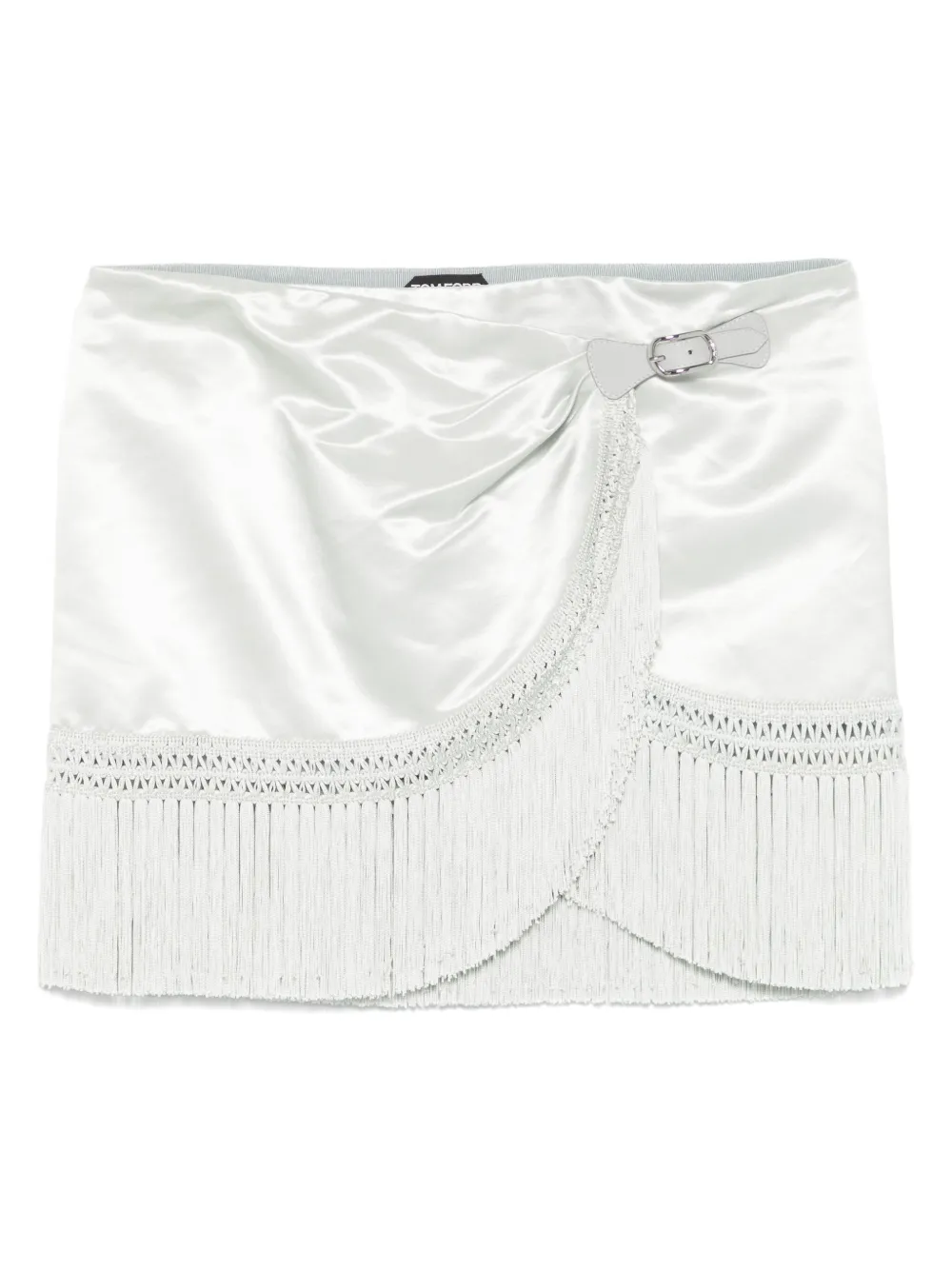 fringed-hem mini skirt