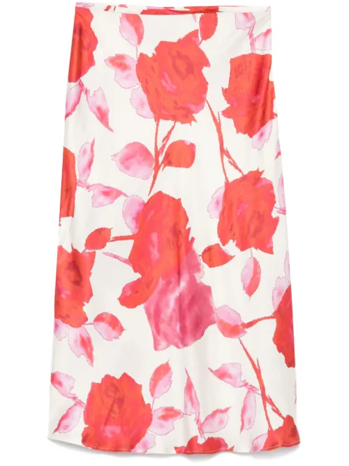 Jupe mi-longue à fleurs - Blumarine - Modalova