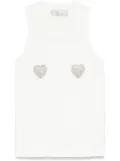 Blumarine beaded-hearts tank top - White