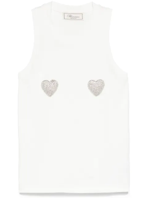 Blumarine top con corazones bordados con mostacillas