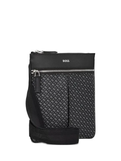 BOSS Zair logo-pattern messenger bag