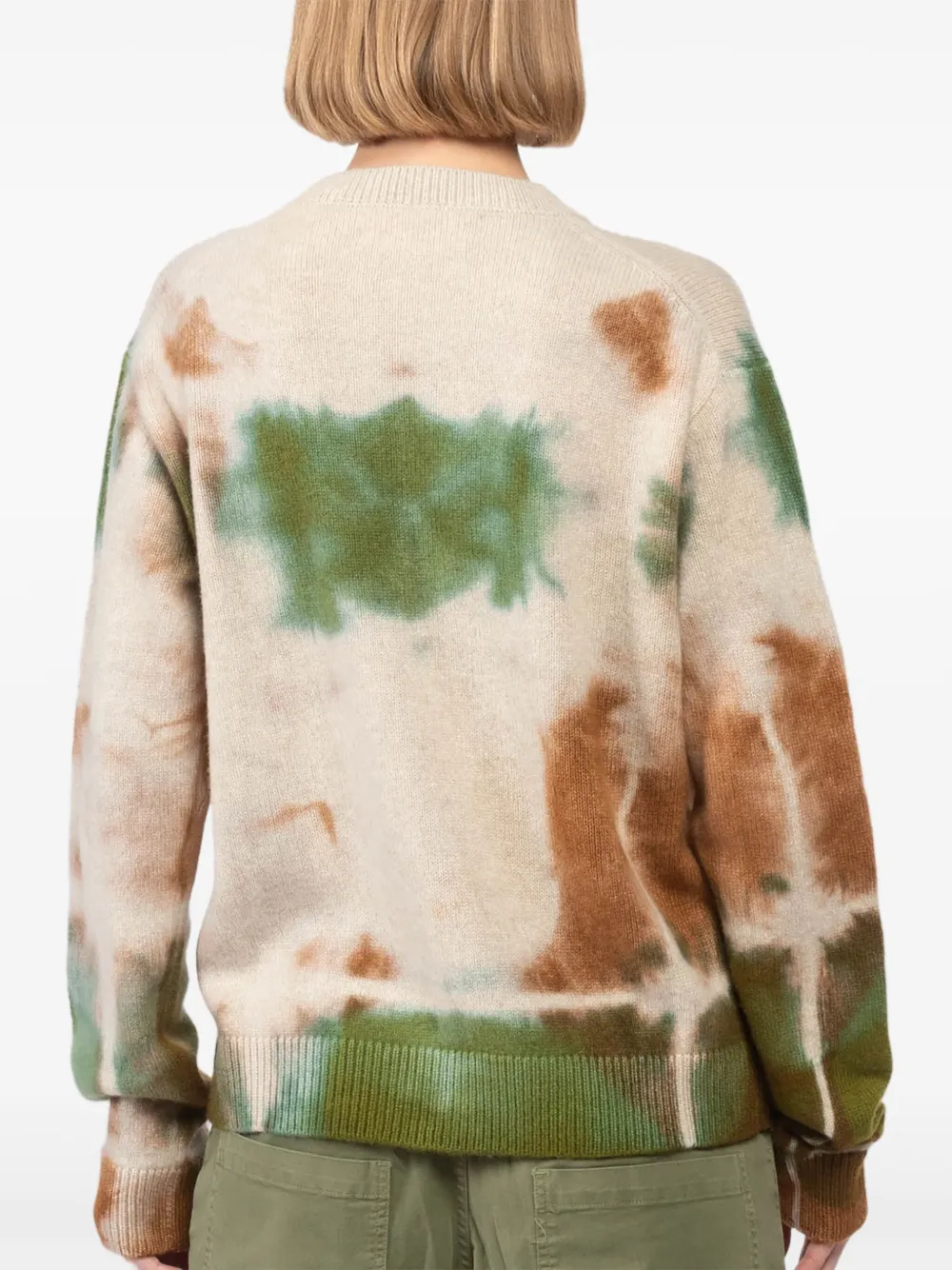 THE ELDER STATESMAN TIE DYE-PATTERN SWEATER