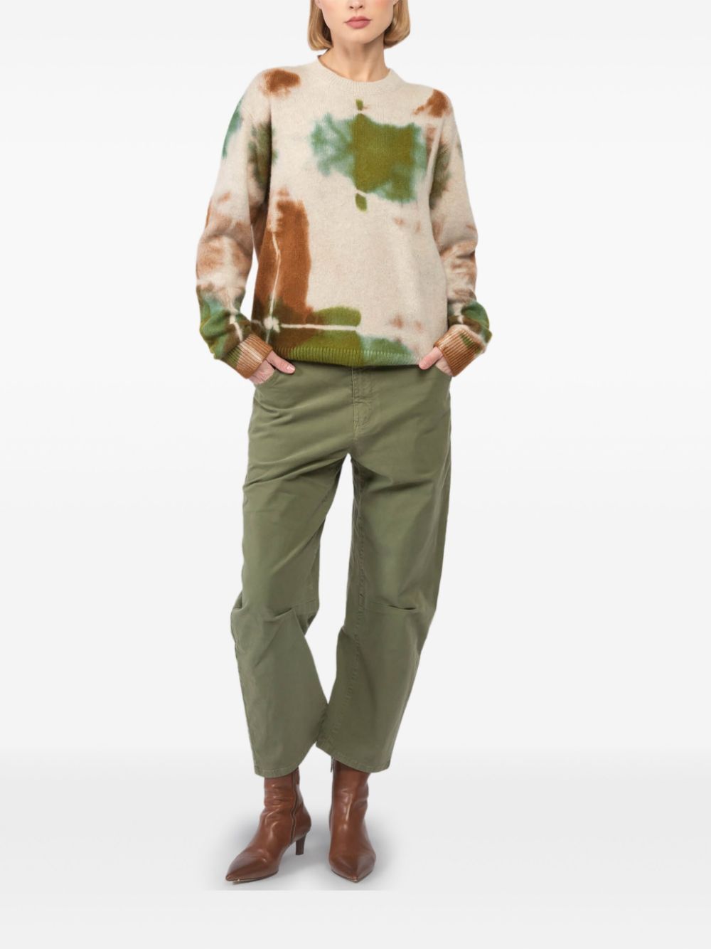 The Elder Statesman tie dye-pattern sweater - Neutrals