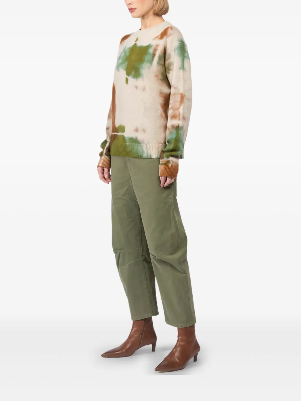 THE ELDER STATESMAN TIE DYE-PATTERN SWEATER