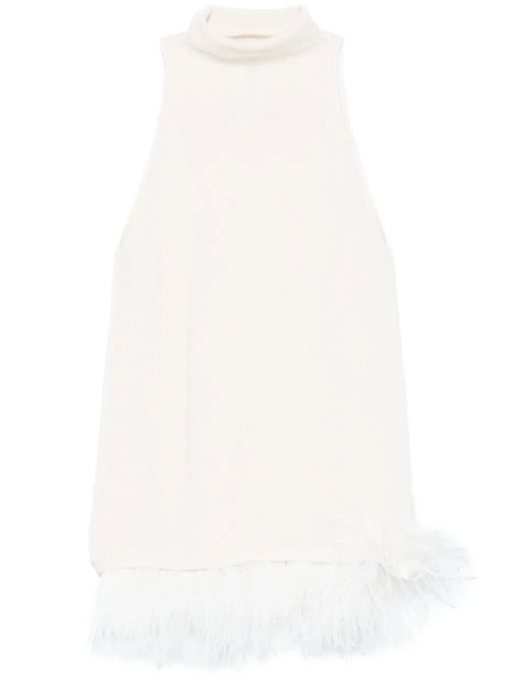 Philosophy Di Lorenzo Serafini feather-trimmed mini dress Wit