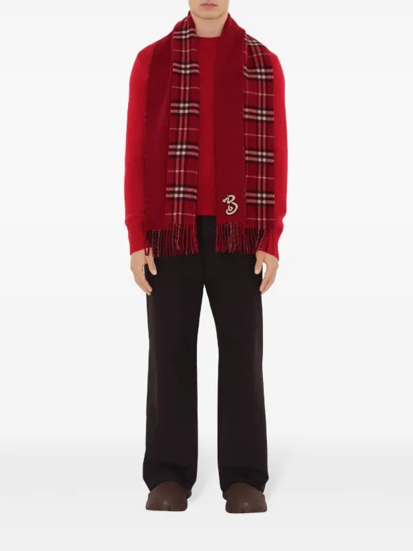 Burberry Reversible Scarf Red FARFETCH