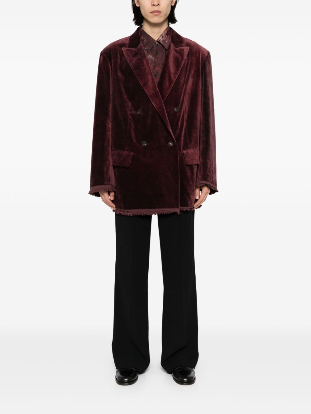 Ziggy Chen velvet blazer - Red