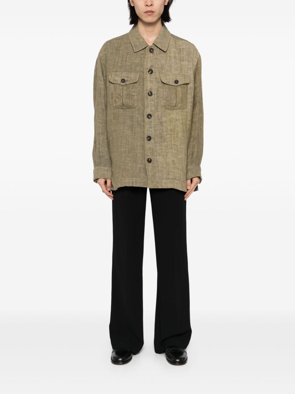 Ziggy Chen Button-up shirtjack - Groen