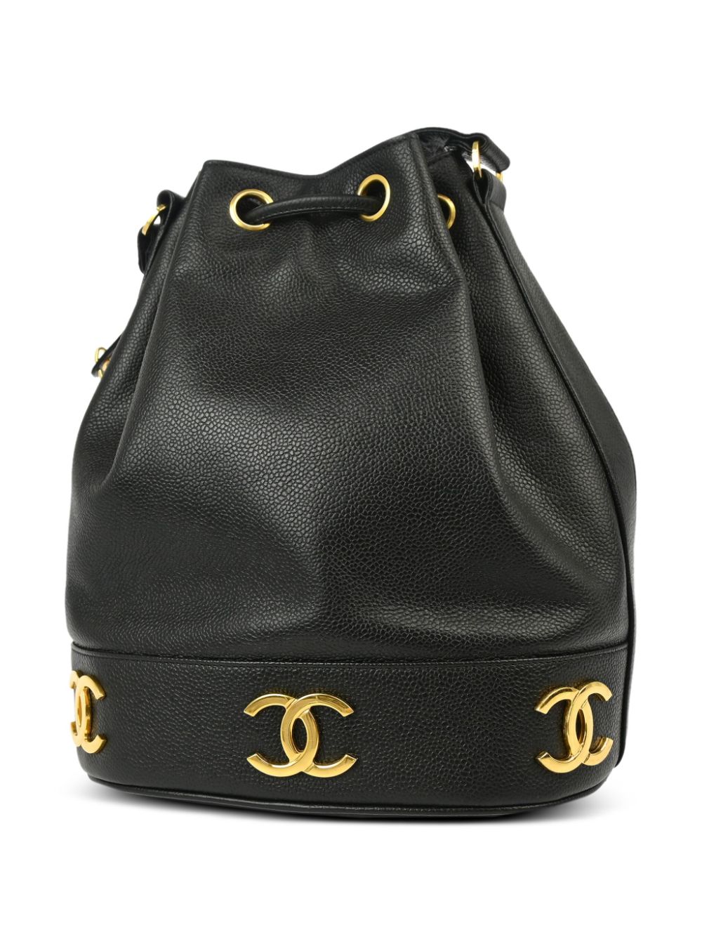 CHANEL Pre-Owned 1992 Triple CC bucket-tas - Zwart