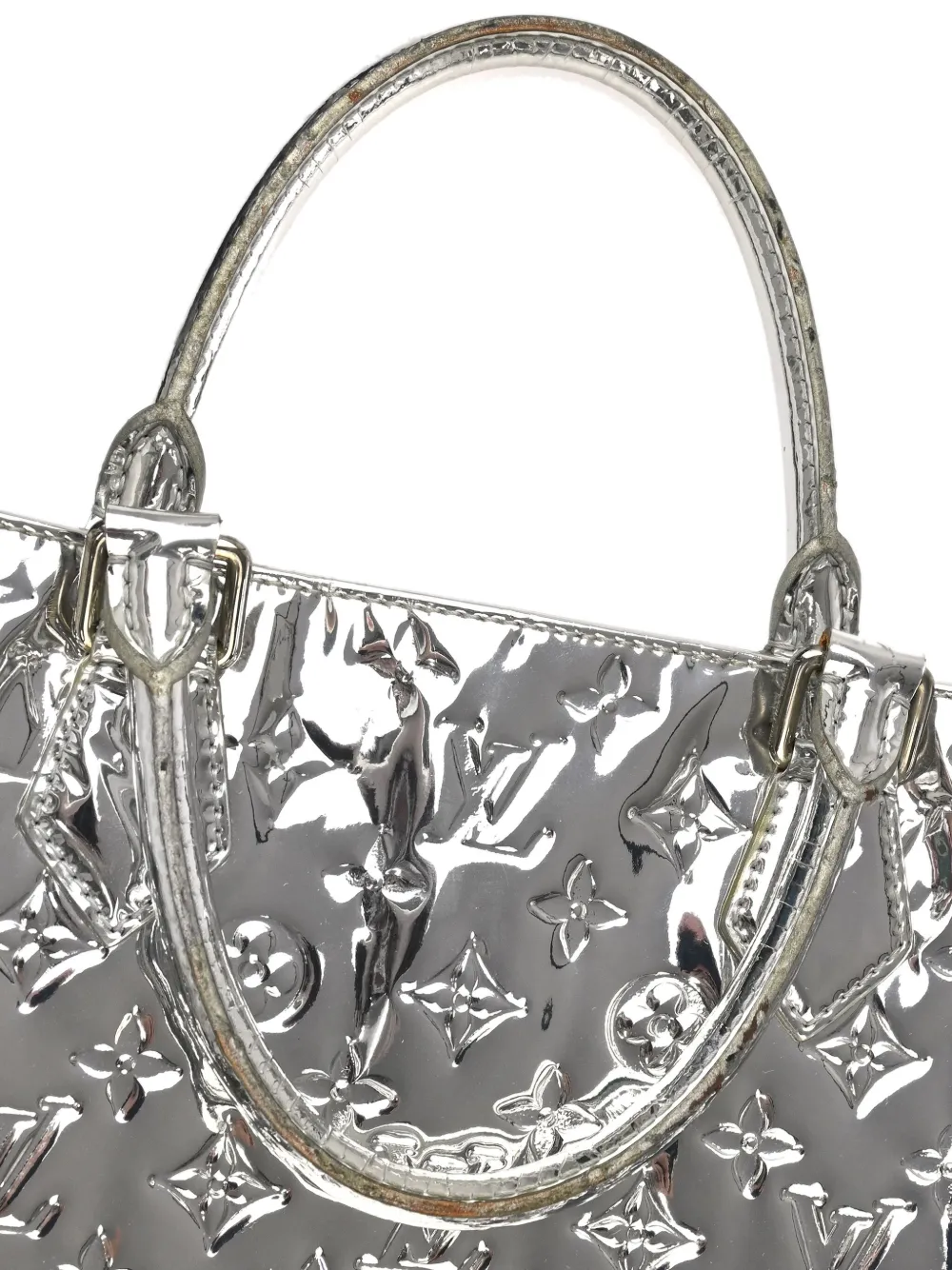 Pre-owned Louis Vuitton 2009 Sac Plat Handbag In Silver