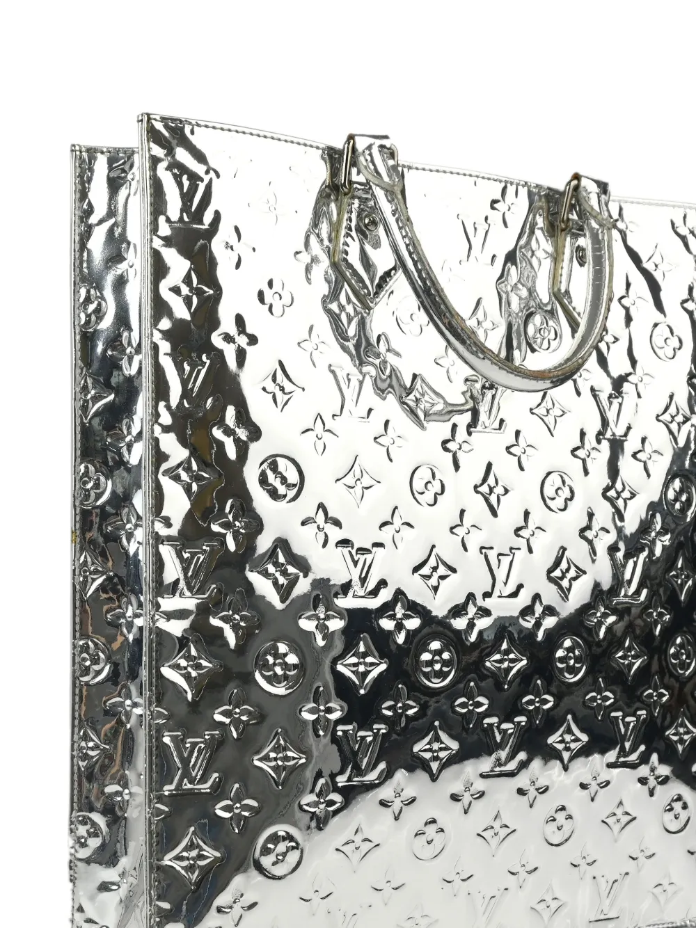 Pre-owned Louis Vuitton 2009 Sac Plat Handbag In Silver