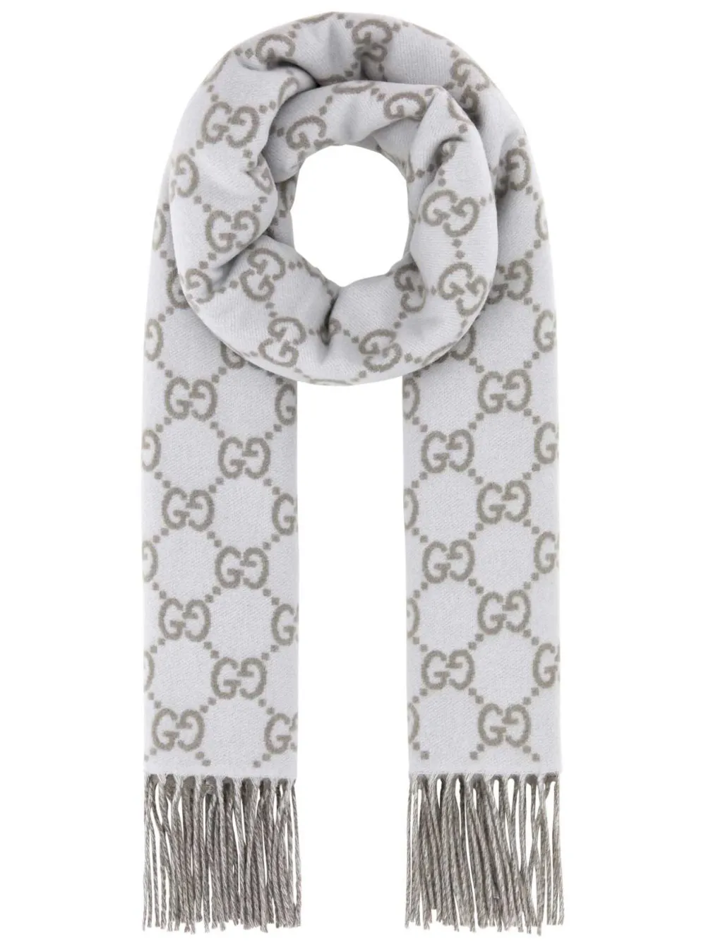 Gucci Women Embroidered Cashmere Reversible Scarf In Grey