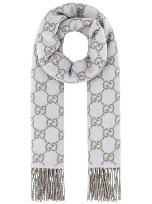 GUCCI リバーシブル スカーフ、マフラー、 グレー 花柄 27516746_57295557_600.jpg