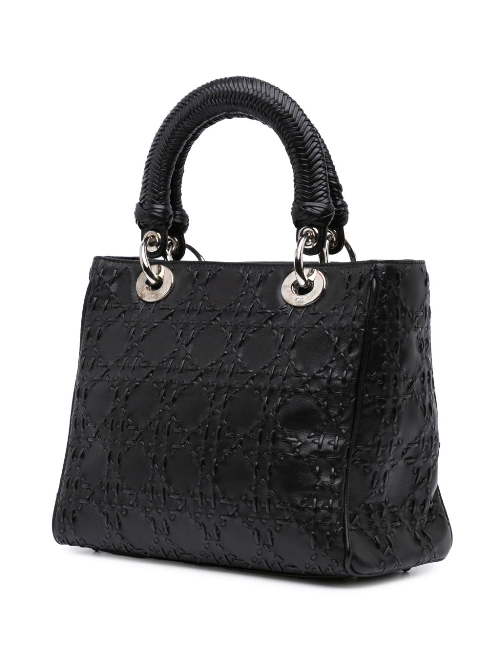 Christian Dior Pre-Owned 2006 medium Cannage Whipstitch Lady Dior kalfsleren boekentas - Zwart