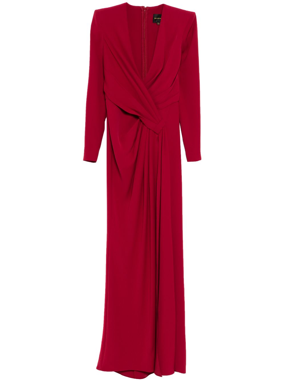 Zuhair Murad plunge neck long sleeves gown - Red