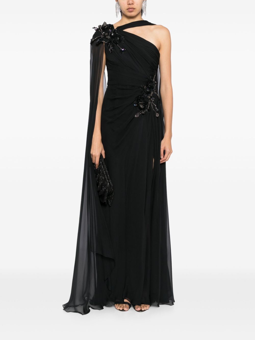 Zuhair Murad chiffon gown - Zwart