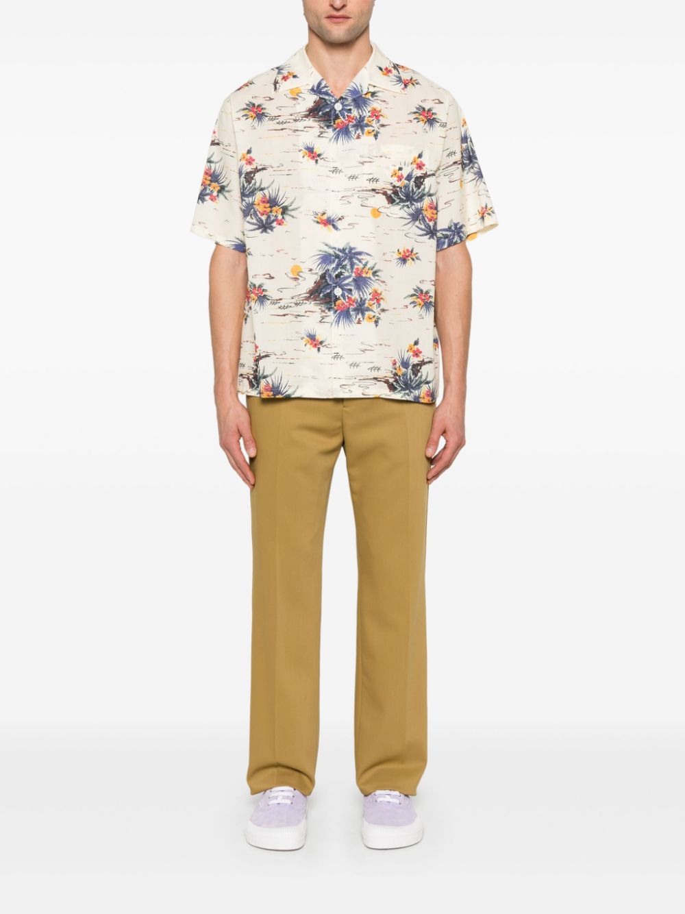 Prada sunset-print shirt - Beige