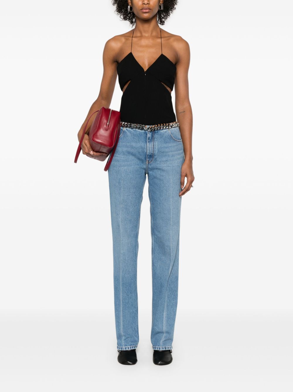 Stella McCartney whipstitch-chain jeans - Blauw