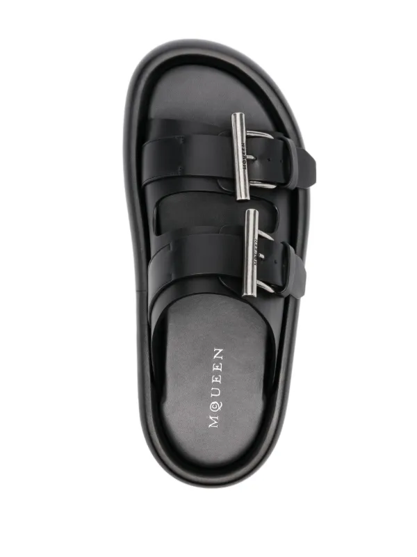 Alexander McQueen レザー サンダル | ブラック | FARFETCH JP