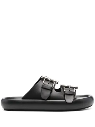 Alexander McQueen men'sサンダルボマイェ様 Alexander McQueen Leather Sandals | Black | FARFETCH