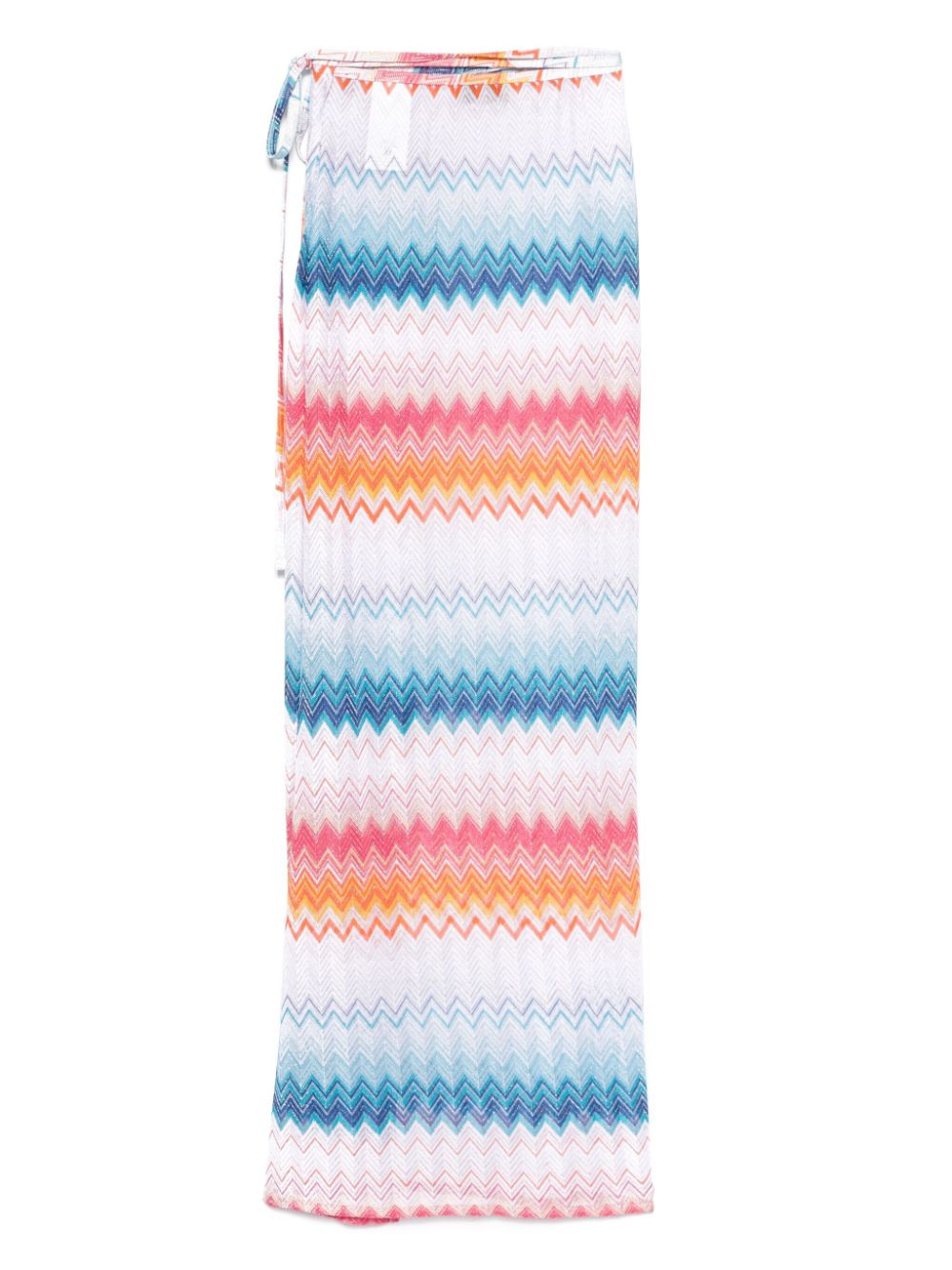 Missoni zigzag-woven wrap maxi skirt - Blauw