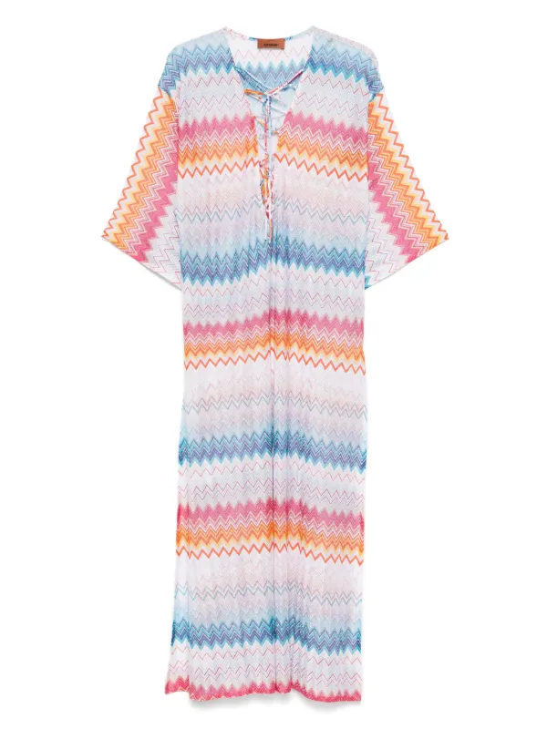 MISSONI DS25SG1ABR00ZUSM9KX 関税送料込 Multicolor pink zigzag-pattern maxi dress Missoni - women