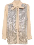 Elie Saab sequinned shirt - Neutrals
