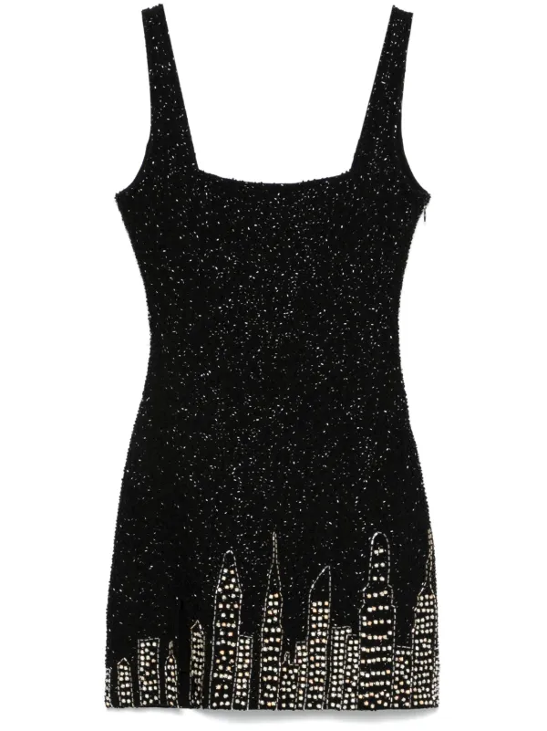 black cowl neck dress mini Odelia Sequin Cowl Mini Dress