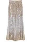 Elie Saab gradient-sequinned trousers - Silver