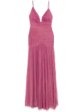 PatBO metallic plunge maxi dress - Purple