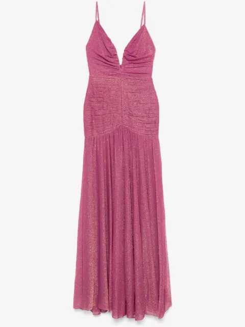 PatBO metallic plunge maxi dress