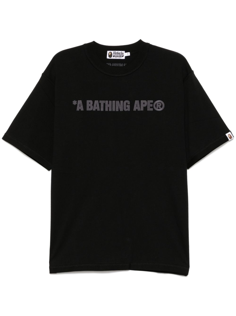 A BATHING APE T-shirt met geborduurd logo Zwart