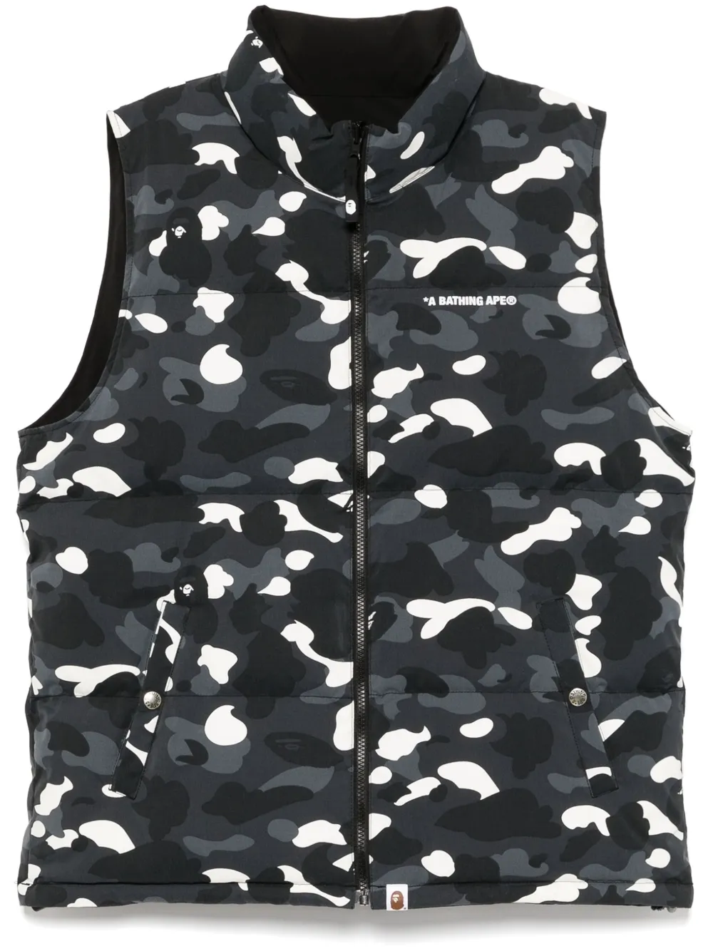 A BATHING APE Bodywarmer met logoprint Zwart