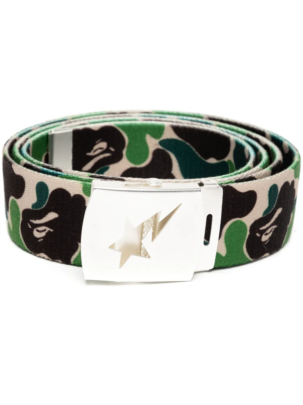 A BATHING APE ABC riem met camouflageprint Groen