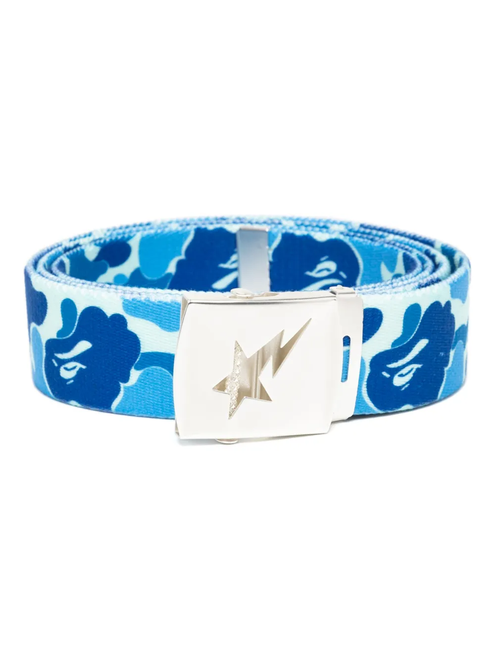 A BATHING APE ABC riem met camouflageprint Blauw