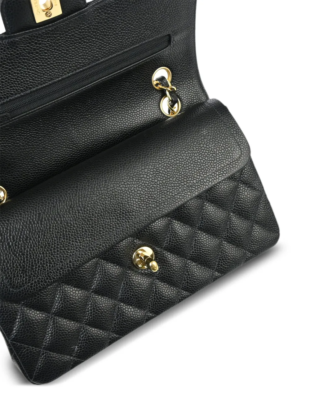 Pre-owned Chanel 2005 Small Classic Double Flap Shoulder Bag In Black